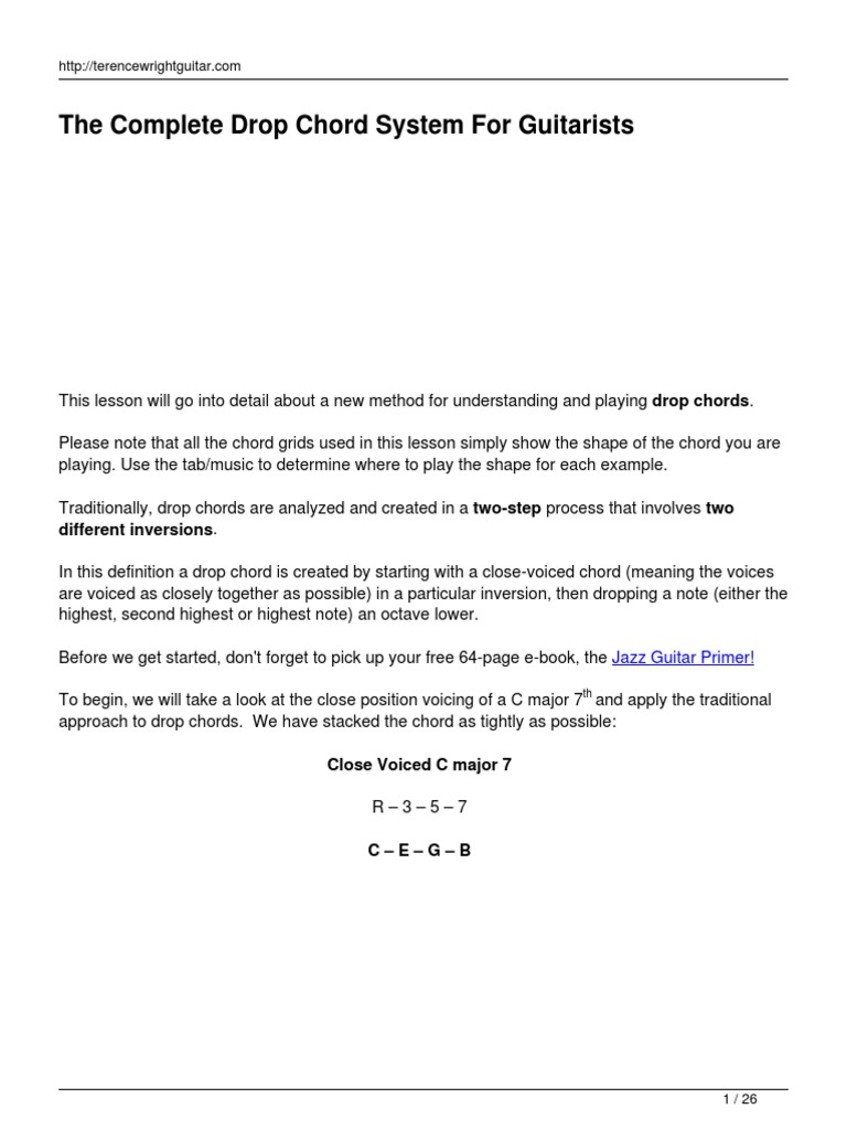 Drop Chords Guitar PDF Chord (Music) Harmony