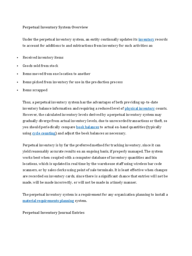 Perpetual Inventory System Guide | PDF | Inventory | Debits And Credits