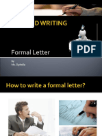 Formal Letter: by Ms. Ophelia