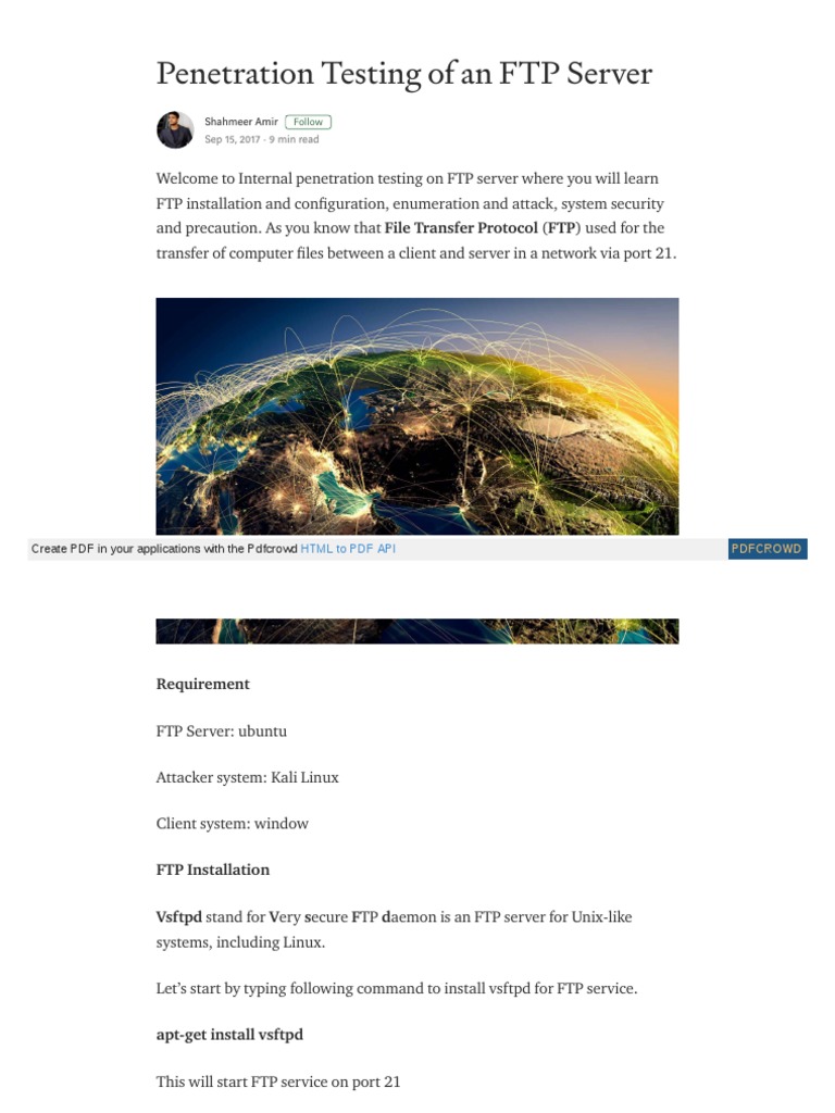 Penetration Testing Of An Ftp Server Pdf File Transfer Protocol