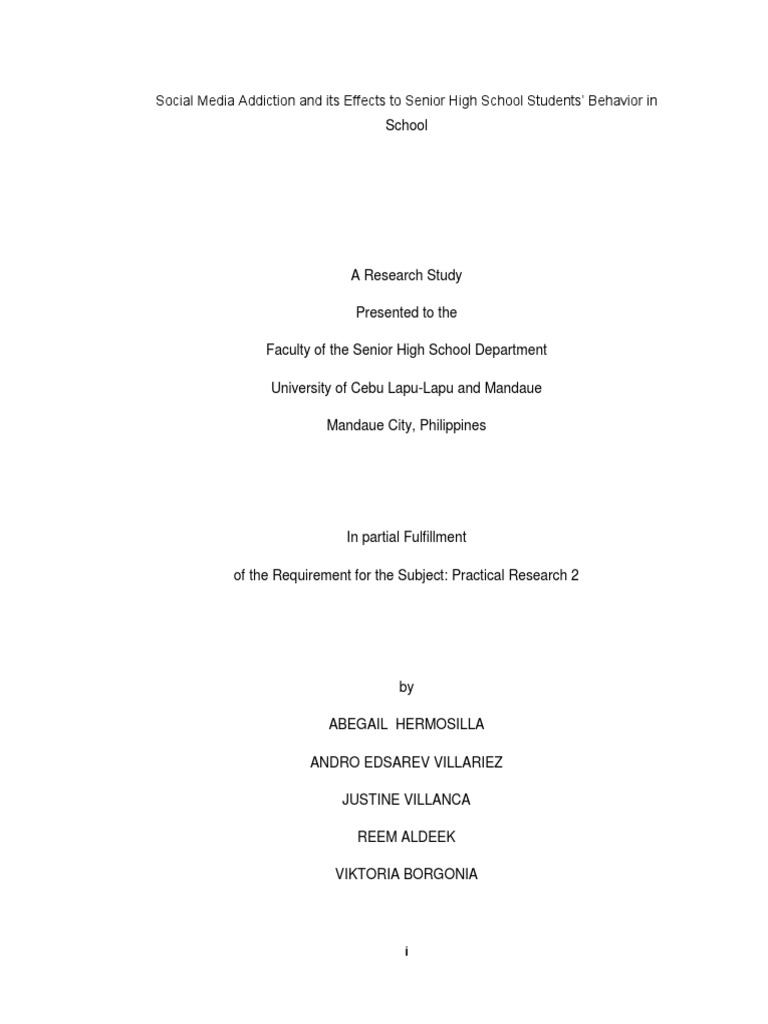 Effects of Social Media Addiction on Students | PDF | Social Media ...