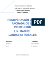 Mejora de la fachada del L.N. Manuel Landaeta Rosales a través de la pintura y diseño del logo institucional