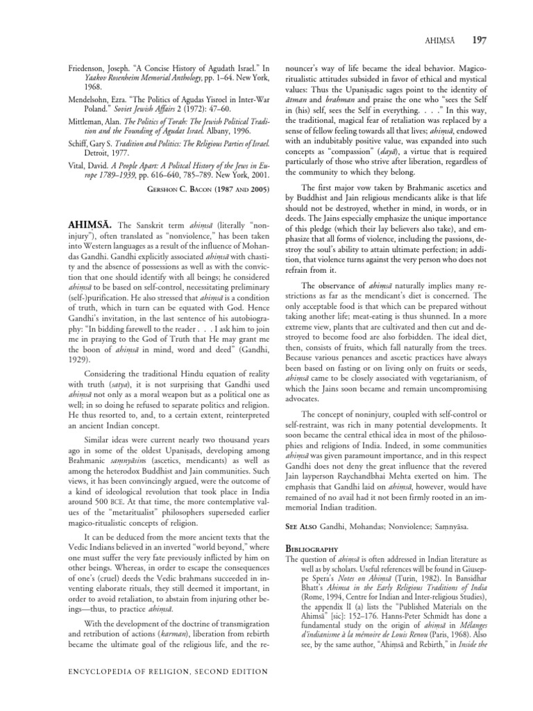 Ahimsa Pdf Mahatma Gandhi ﾄ Tman Hinduism
