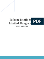 Saiham Textile Mills SWOT Analysis