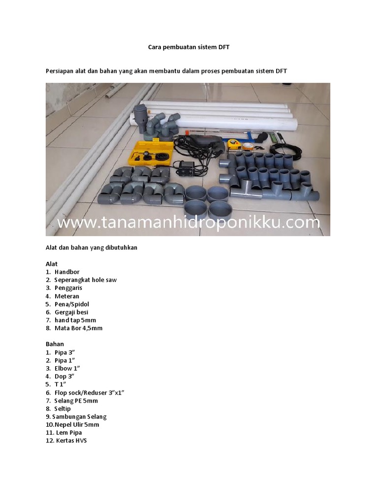 Sop Pembuatan Perakitan Installasi Kit Hidroponik Pdf