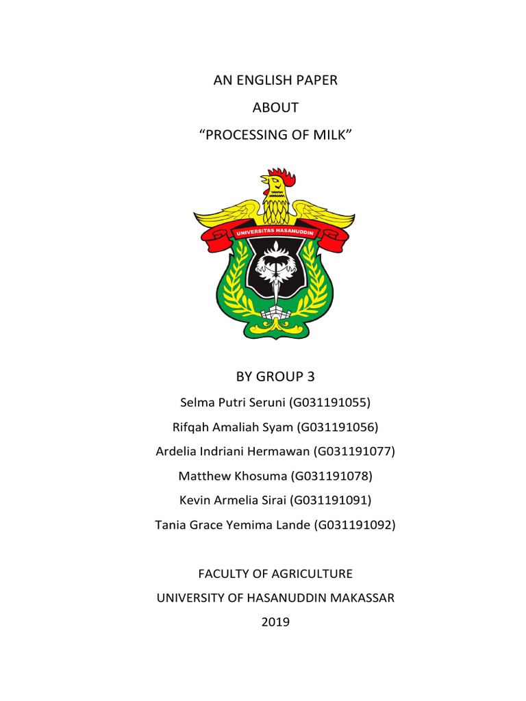 Milk Processing for Agriculture Students | PDF | Wellness