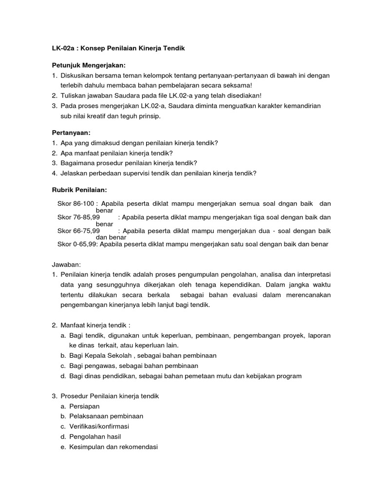 09 Lk 02a Konsep Penilaian Kinerja Tendik Akhmad S S Pd Docx