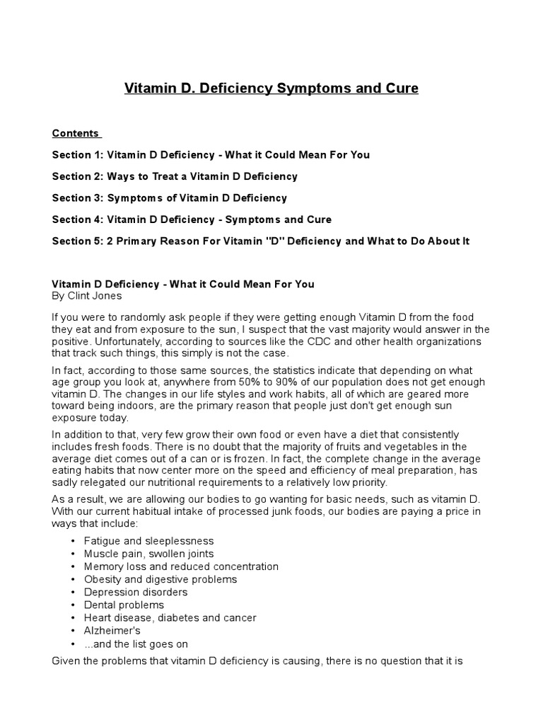 Free Ebook On Vit D Def PDF Vitamin D Vitamin