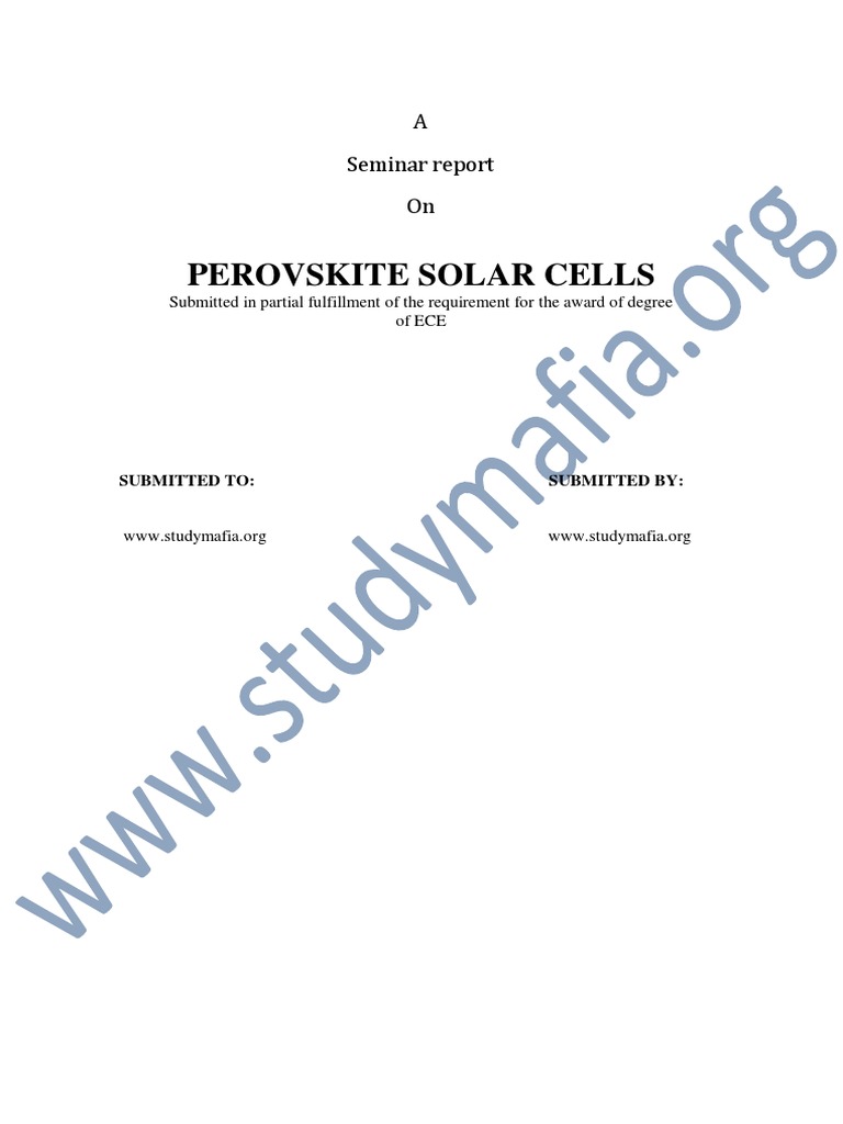 Perovskite Solar Cells Overview | PDF | Thin Film Solar Cell | Solar Cell