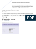 Handling Unit Management Integration With Production Planning