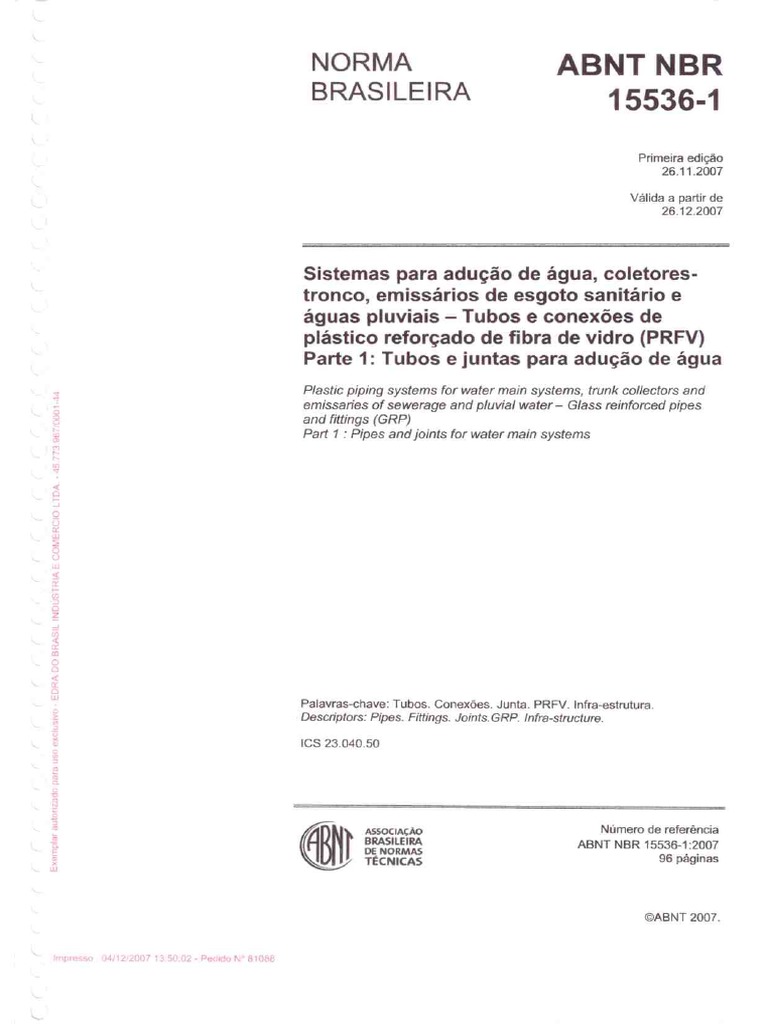 Abnt NBR 15536 PDF | PDF