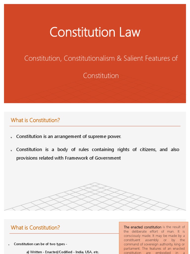 Constitutionalism and Its Key Features | PDF | Constitution ...