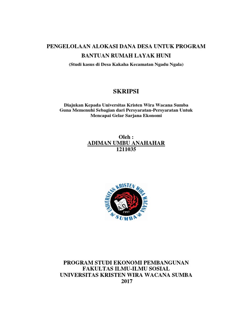 Skripsi - Adiman Umbu Anahahar | PDF