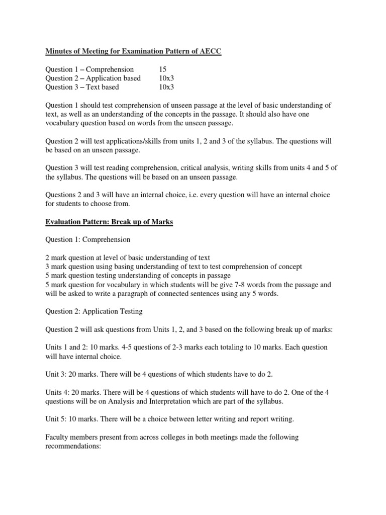 AECC Exam Pattern and Syllabus Overview | PDF | Reading Comprehension ...