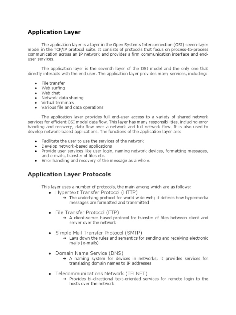 An In-Depth Look at the Application Layer: Protocols, Functions, and ...