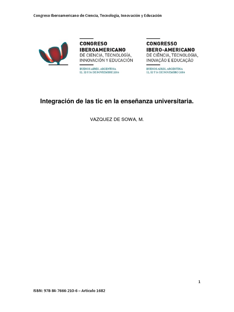 Integración de Las Tic en La Docencia Universitaria | PDF | Tecnología ...