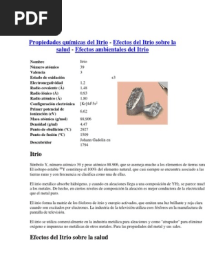 Itrio Pdf Atomos Elementos Metalicos