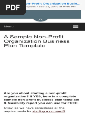 A Sample Non-Profit Organization Business Plan Template  ProfitableVenture.pdf