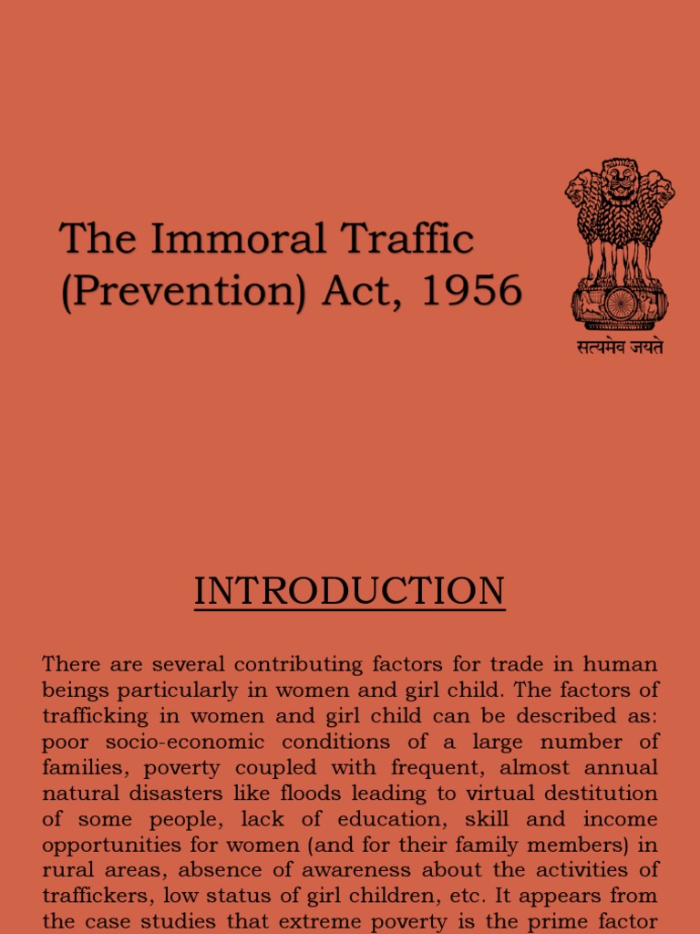Immoral Traffic (Prevention) Act, 1956 PDF Arrest Human Trafficking