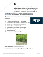 Citronnelle (Cymbopogon Citratus) - Propriétés, Bienfaits de Cette Plante en Phy