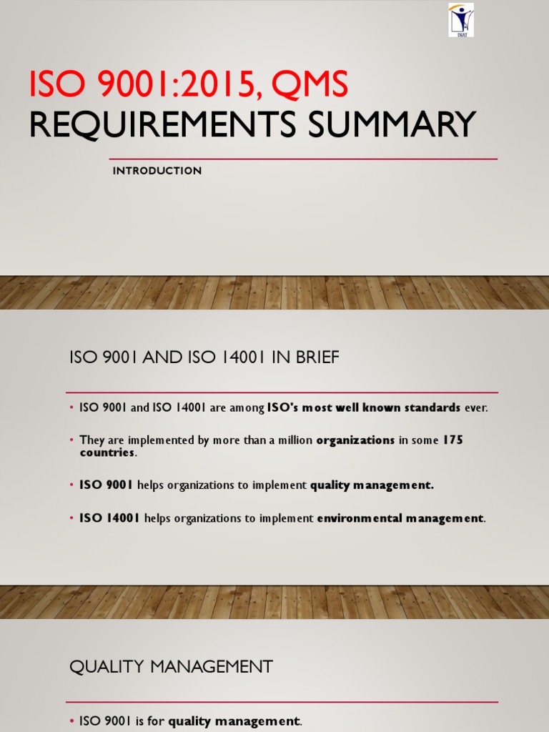 ISO 9001:2015 QMS Requirements Overview | PDF | Quality Management ...