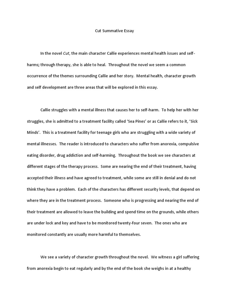 Cutting disorders essay 08 picture