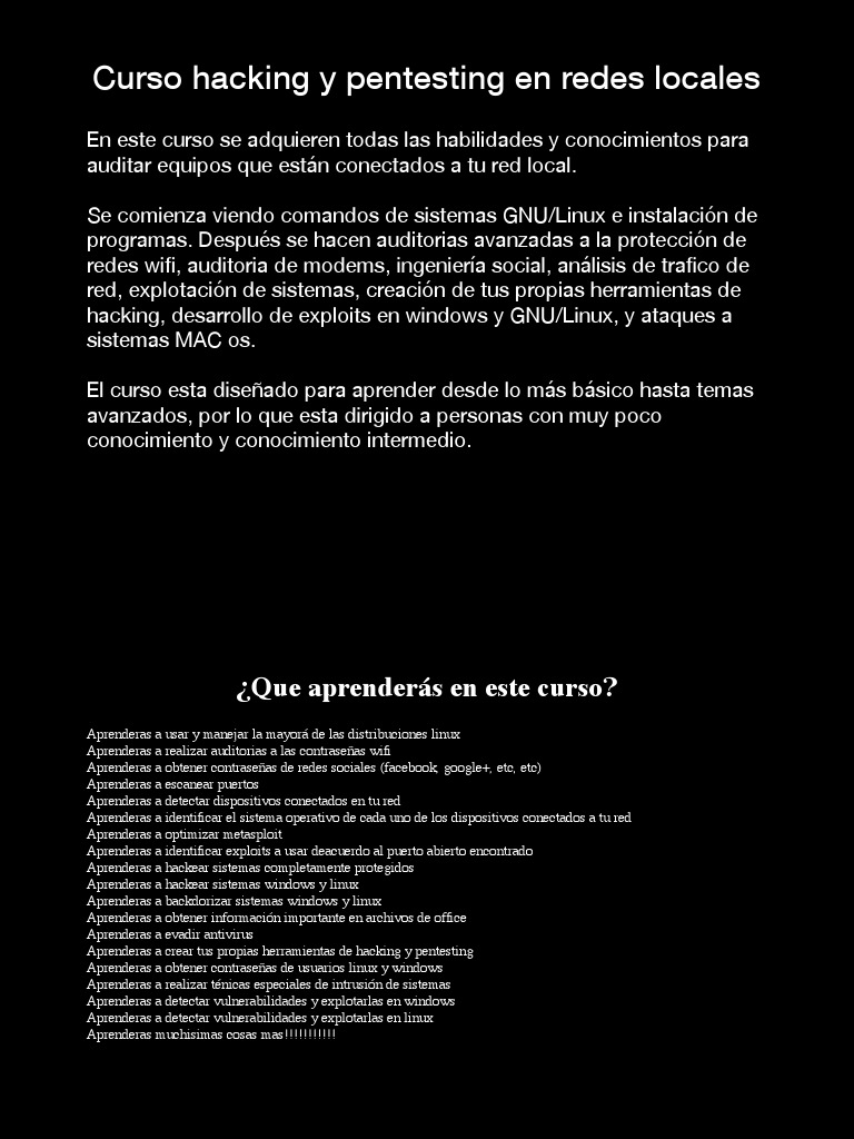 Cursos Black Hat Hacking | PDF | Prueba de penetración | Microsoft Windows