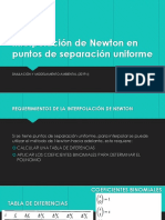 3.2. Interpolación de Newton en Puntos de Separación Uniforme