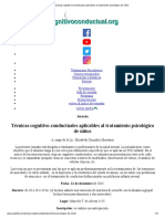 Técnicas Cognitivo-Conductuales Aplicables Al Tratamiento Psicológico de Niños