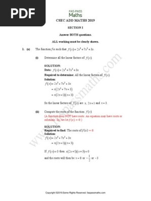 10 Csec Add Maths May 19 Speed Median