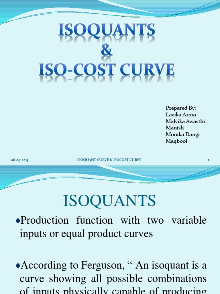Isoquants | PDF | Output (Economics) | Economics