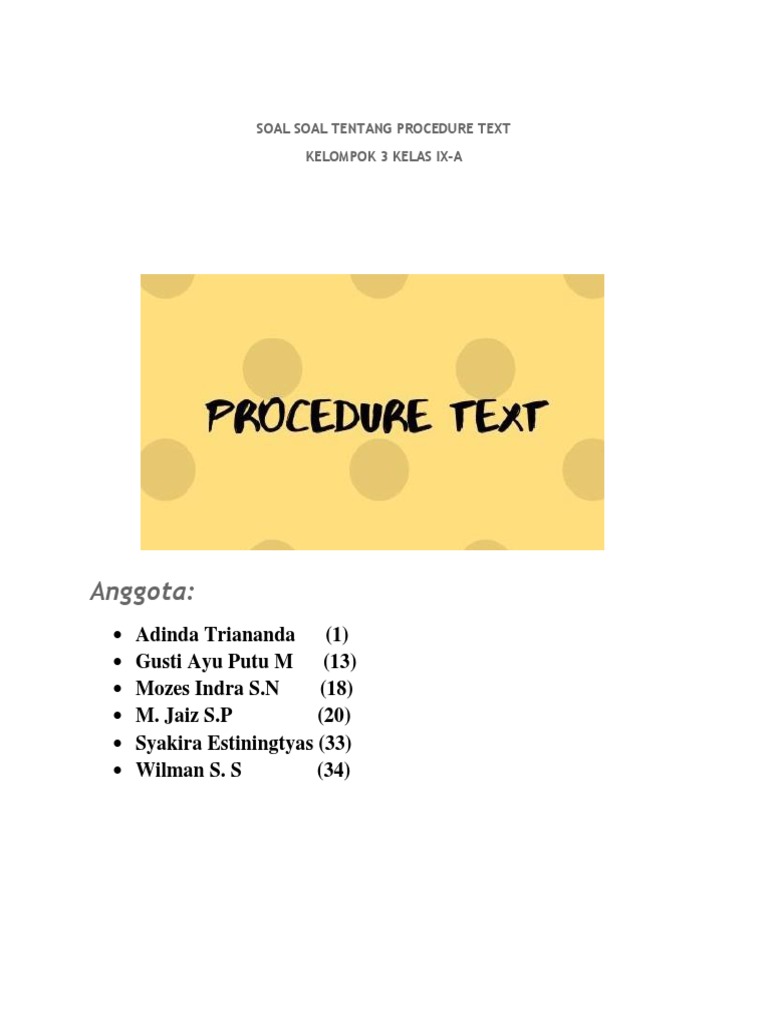 Procedure Text | PDF | Foods | Cuisine