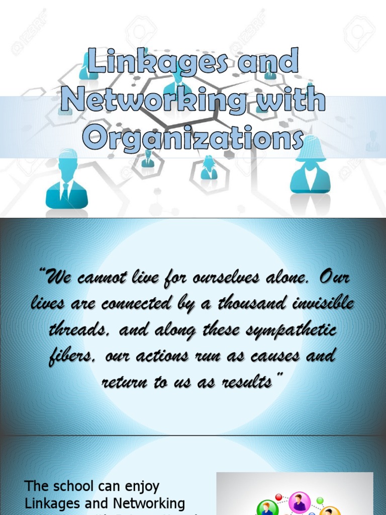 Linkages and Networking With Organizations PDF Teachers Behavior