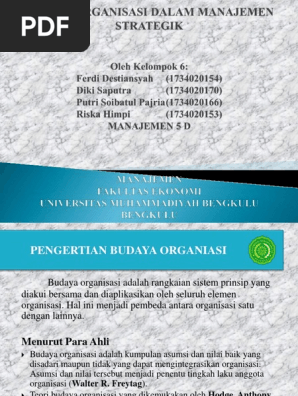 Budaya Organisasi Dalam Manajemen Strategik