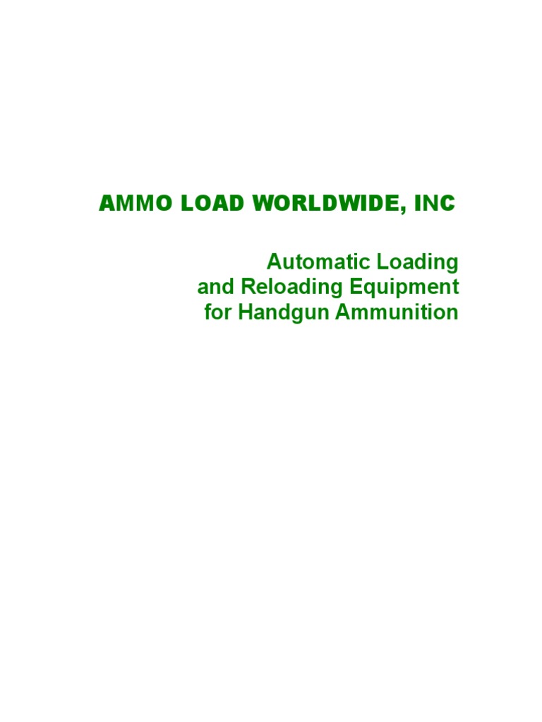 ALW Brochure Ammo Load | PDF | Ammunition | Cartridge (Firearms)