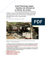 Justiça manda Flamengo pagar pensão às vítimas de incêndio no Ninho do Urubu