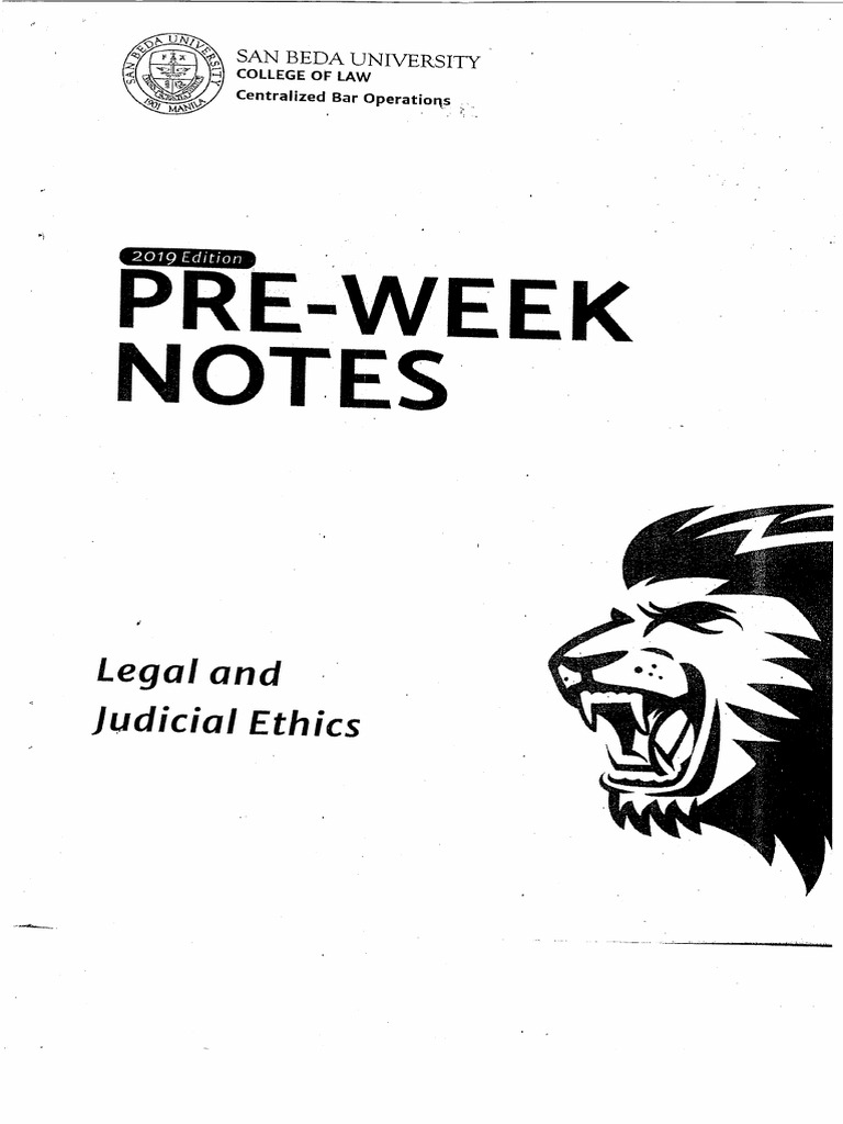 San Beda Pre Week Legal Ethics 2019 PDF PDF