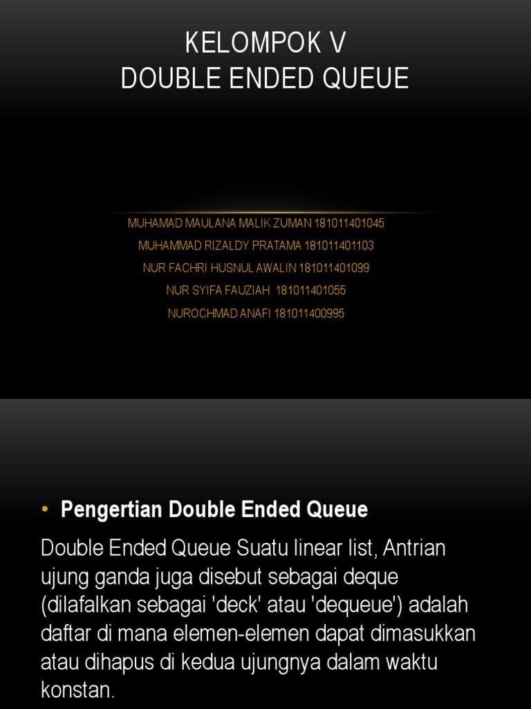 Pengertian dan Operasi Double Ended Queue | PDF | Komputer