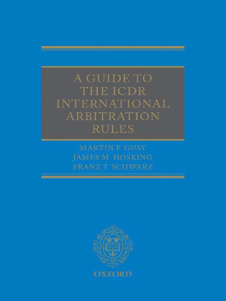 Libro - A Guide To The ICDR International Arbitration Rules PDF | PDF ...