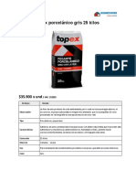 Topex Porcelánico Gris 25 Kilos - SKU 132820 PDF