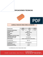 Especificaciones Tecnicas KK 18 Huecos Macizo