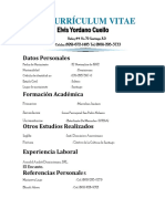 Currículum Vitae de Elvis Yordano Cuello con experiencia en marketing y pintura