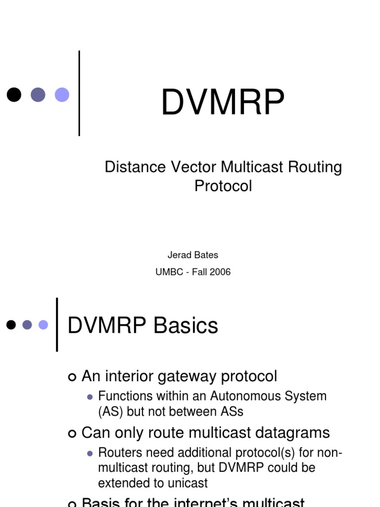 DVMRP: Multicast Routing Protocol Overview | PDF | Multicast | Router ...