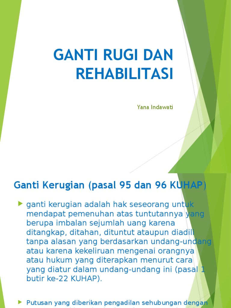 Ganti Rugi dan Rehabilitasi Hukum | PDF | Ilmu Sosial