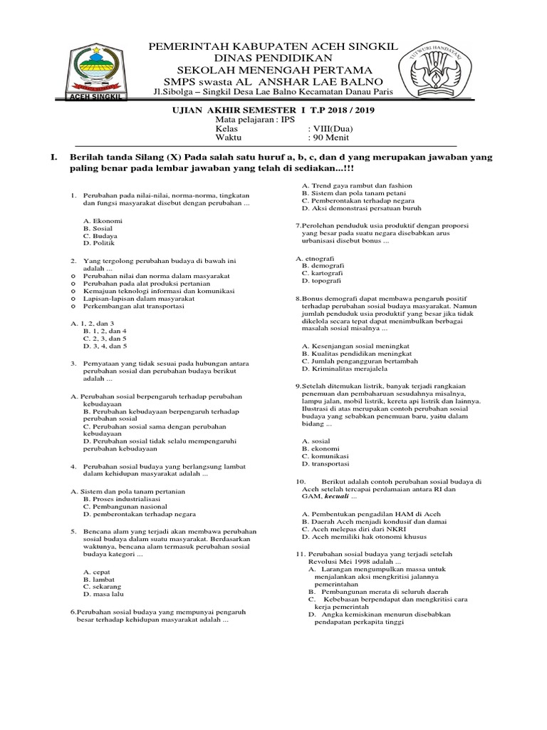 Soal Ips Kelas 9 New Docx