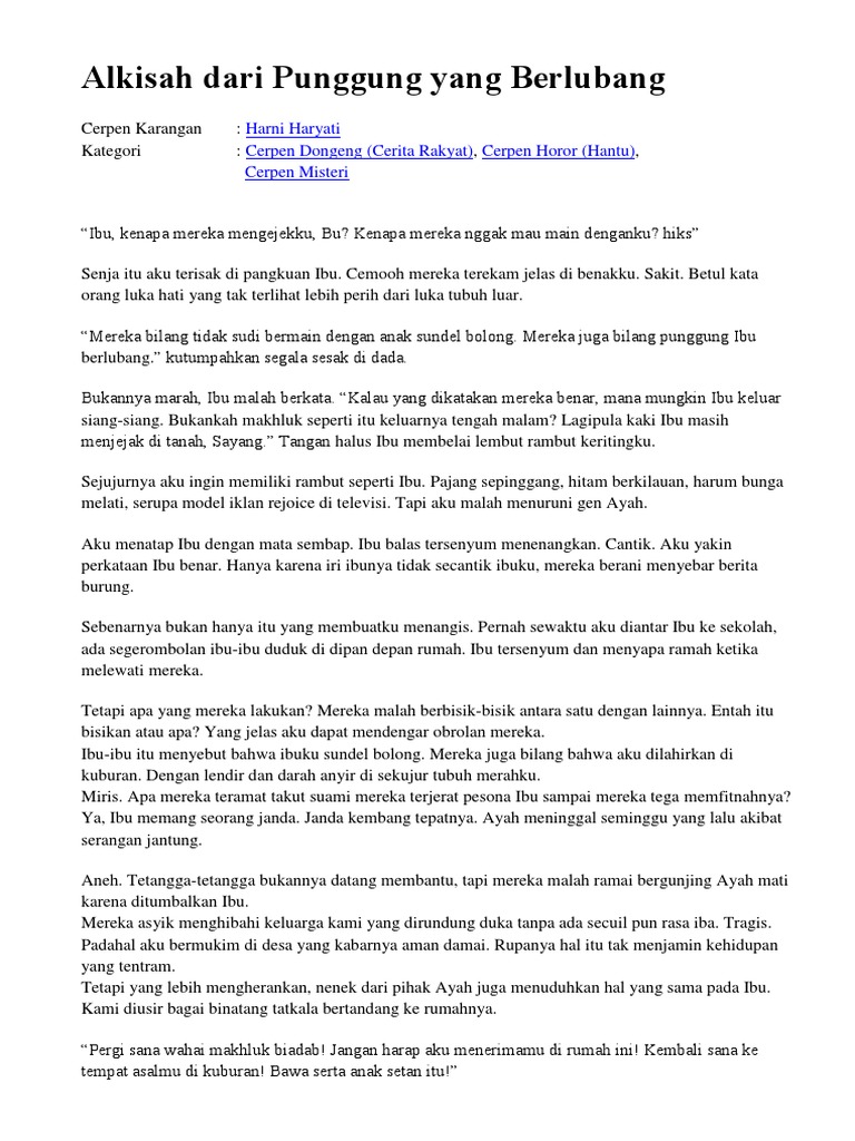 Alkisah Dari Punggung Yang Berlubang | PDF