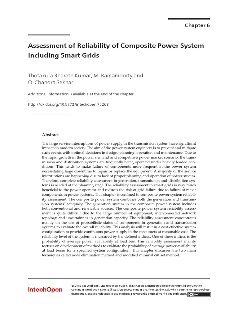 Assessment of Reliability of Composite Power System Including Smart