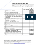 Care Plan Checklist For Children With Special Needs - Rev 10-7-15 1