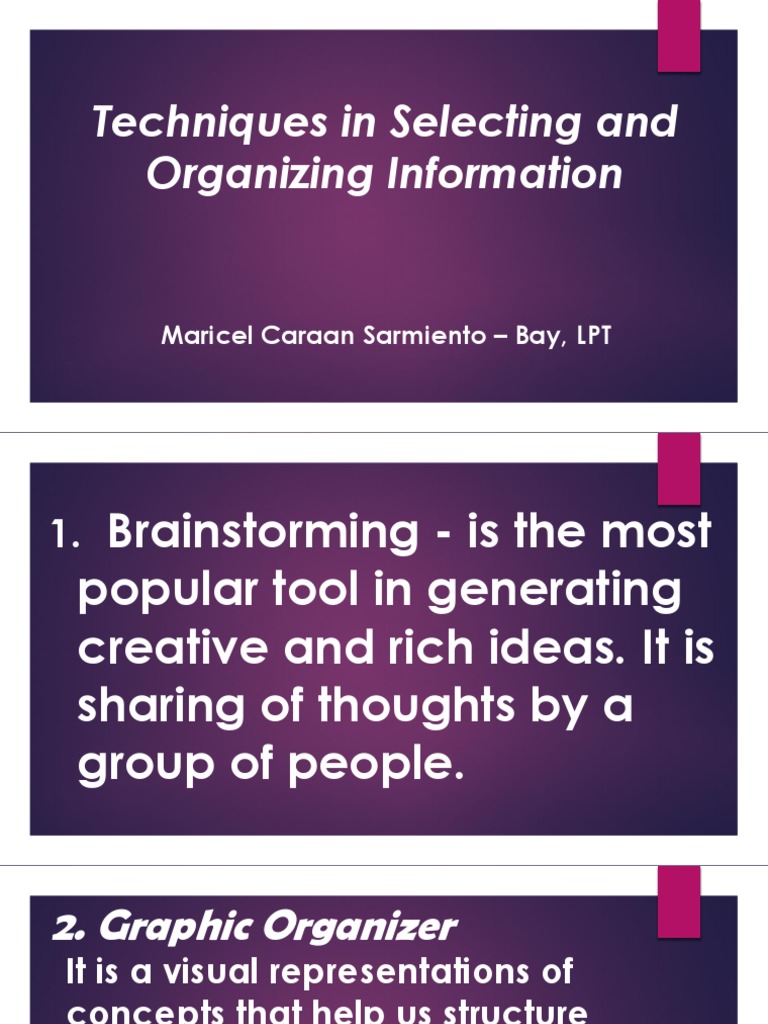 Info Organization Techniques | PDF