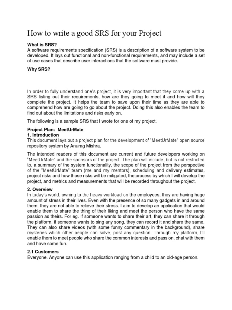 Writing a Good SRS for Projects | PDF | Application Software | Facebook